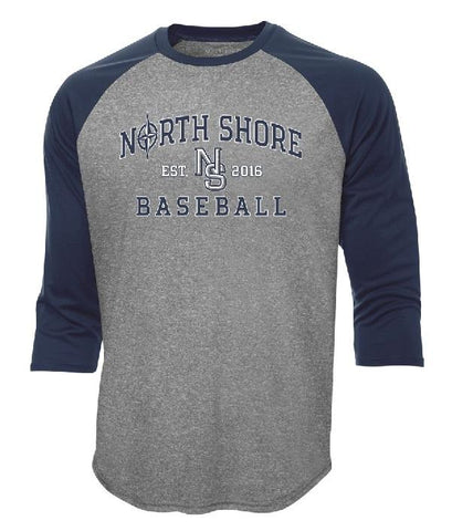 3/4 Sleeve Baseball T-Shirt - Youth/Unisex (North Shore Baseball)