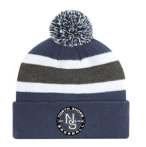 Striped Pom Pom Toque (North Shore Baseball)